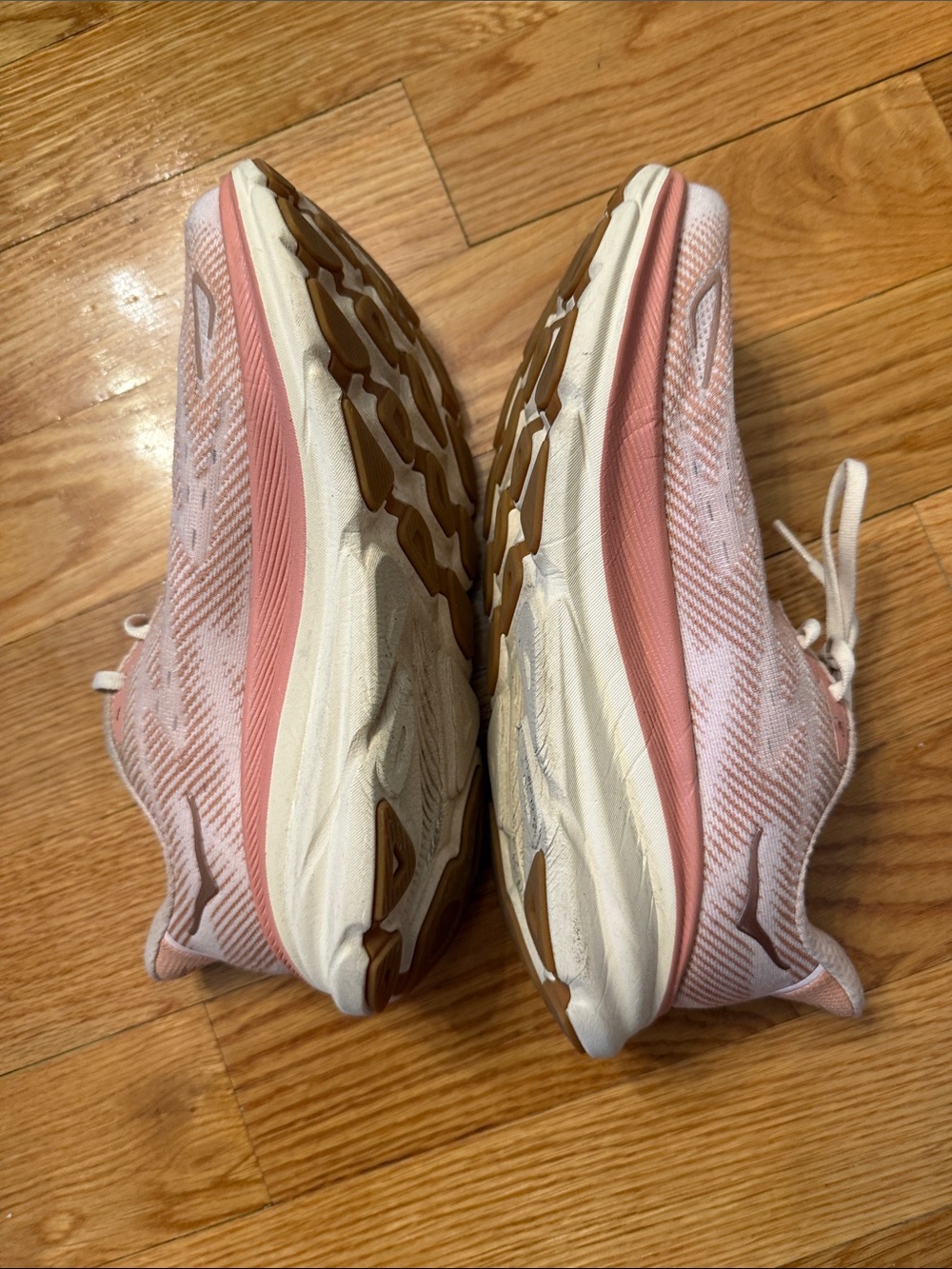 Hoka Clifton Women's Rose Gold Pink Running Sneakers Shoes sz 9.5 reg width - Picture 7 of 13